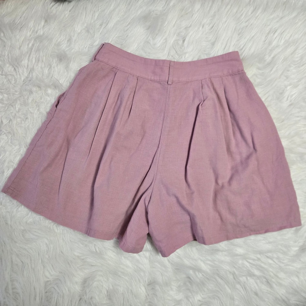 American Eagle Mauve Pink Linen Blend Pleated High Waisted Shorts Womens XS - Picture 5 of 12